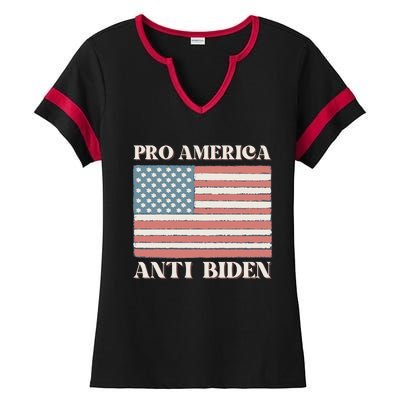 Pro America Anti Biden Ladies Halftime Notch Neck Tee