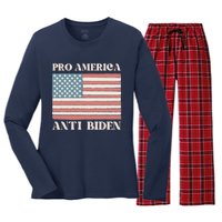 Pro America Anti Biden Women's Long Sleeve Flannel Pajama Set 