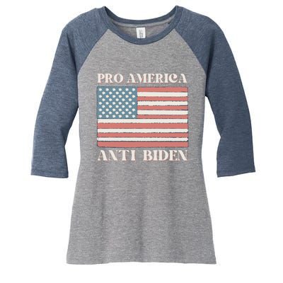 Pro America Anti Biden Women's Tri-Blend 3/4-Sleeve Raglan Shirt