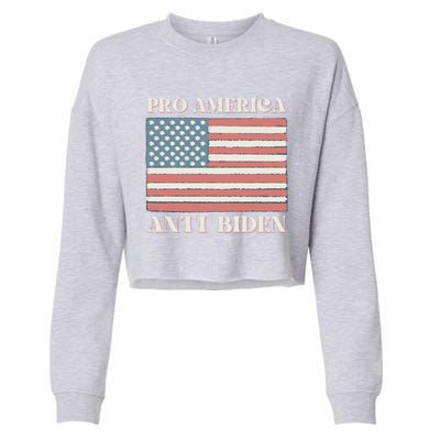 Pro America Anti Biden Cropped Pullover Crew