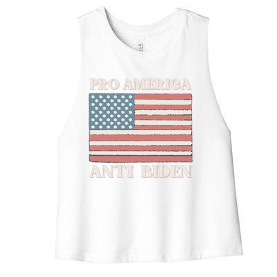 Pro America Anti Biden Women's Racerback Cropped Tank