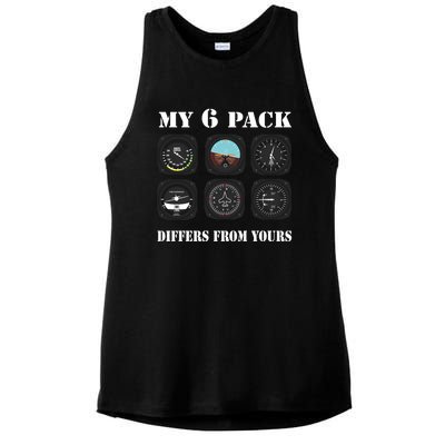 Pilot Aviator Aviation Gift Plane Six Pack Funny Gift Ladies PosiCharge Tri-Blend Wicking Tank