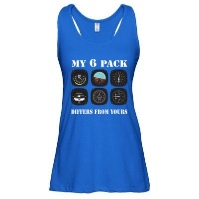 Pilot Aviator Aviation Gift Plane Six Pack Funny Gift Ladies Essential Flowy Tank