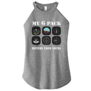 Pilot Aviator Aviation Gift Plane Six Pack Funny Gift Women's Perfect Tri Rocker Tank