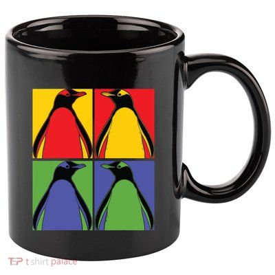 Pop Art Antarctic Animal Lover Zoo Keeper Gift Cute Penguin 11oz C Handle Ceramic Mug