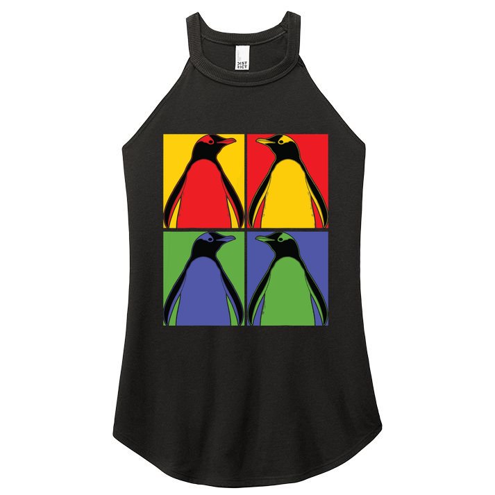 Pop Art Antarctic Animal Lover Zoo Keeper Gift Cute Penguin Women's Perfect Tri Rocker Tank