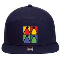 Pop Art Antarctic Animal Lover Zoo Keeper Gift Cute Penguin 7 Panel Mesh Trucker Snapback Hat