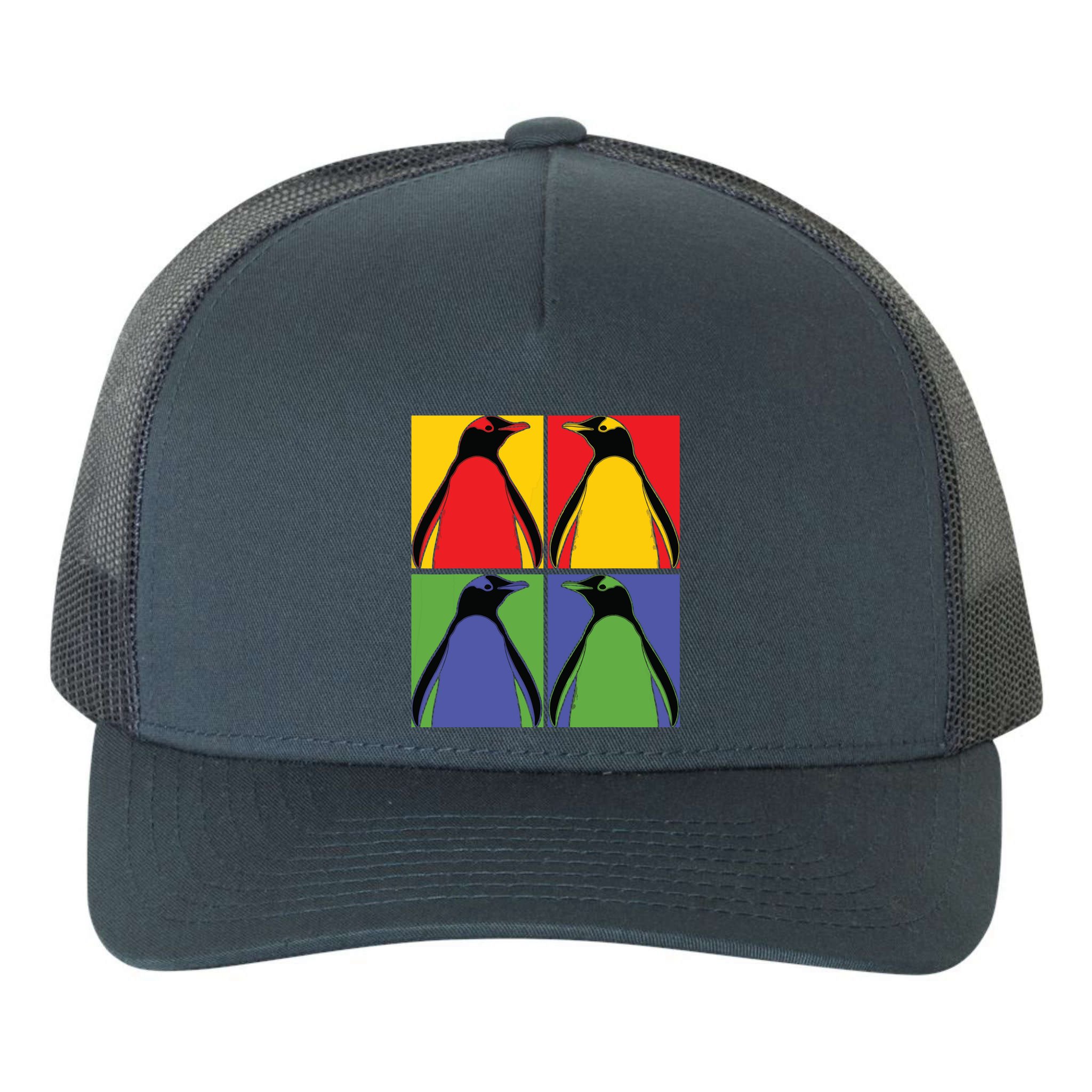 Pop Art Antarctic Animal Lover Zoo Keeper Gift Cute Penguin Yupoong Adult 5-Panel Trucker Hat
