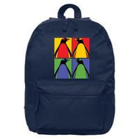 Pop Art Antarctic Animal Lover Zoo Keeper Gift Cute Penguin 16 in Basic Backpack