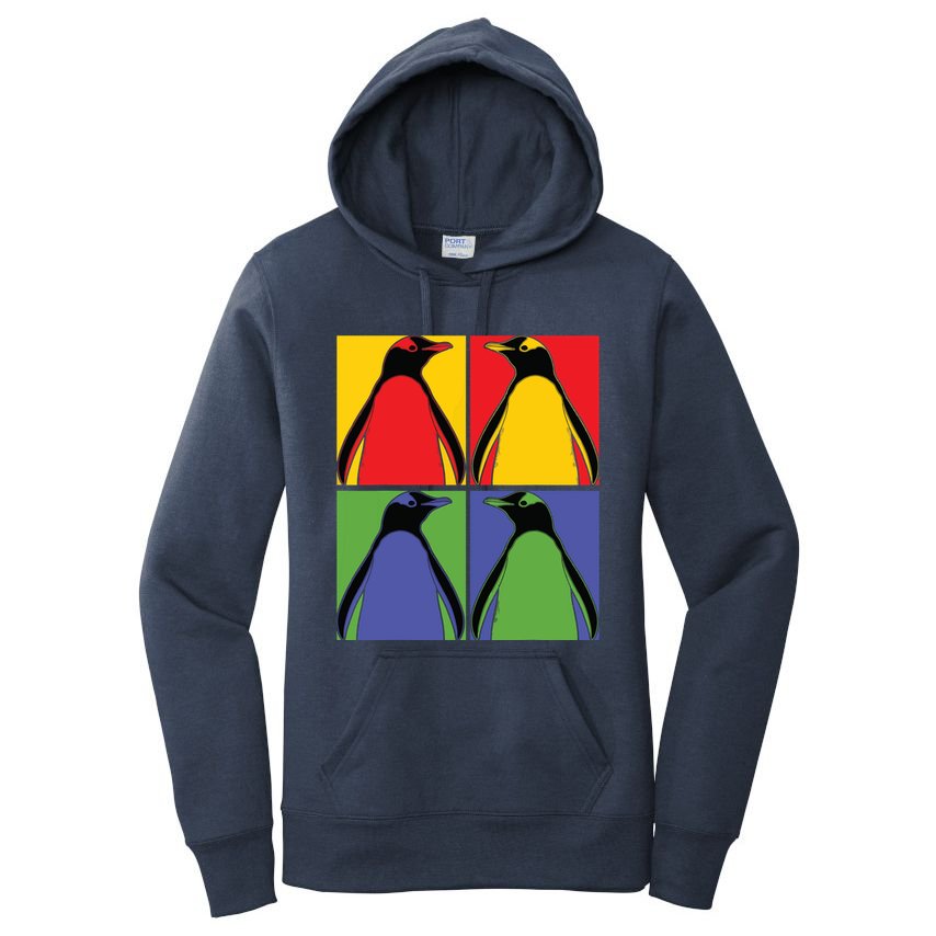 Pop Art Antarctic Animal Lover Zoo Keeper Gift Cute Penguin Women's Pullover Hoodie