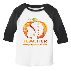 Pumpkin Afro American Teacher Thankful Grateful Blessed Gift Toddler Fine Jersey T-Shirt