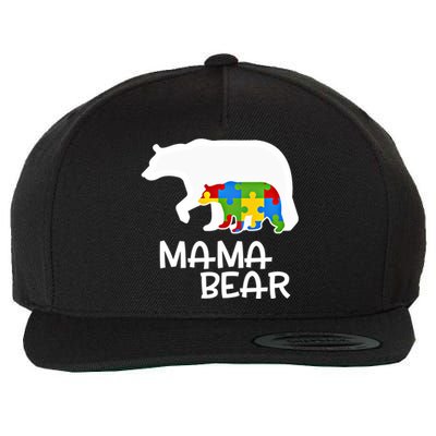 Positive Autism Awareness Support Mama Bear Autistic Mother Gift Wool Snapback Cap