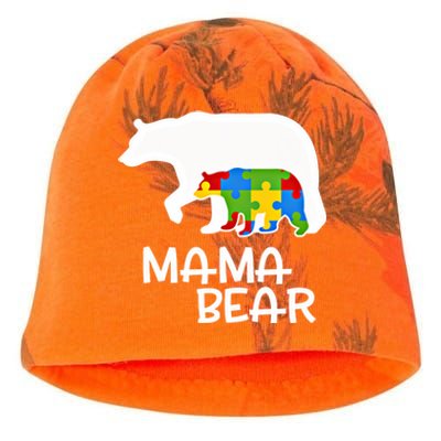 Positive Autism Awareness Support Mama Bear Autistic Mother Gift Kati - Camo Knit Beanie