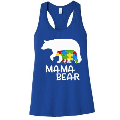 Positive Autism Awareness Support Mama Bear Autistic Mother Gift Women's Racerback Tank