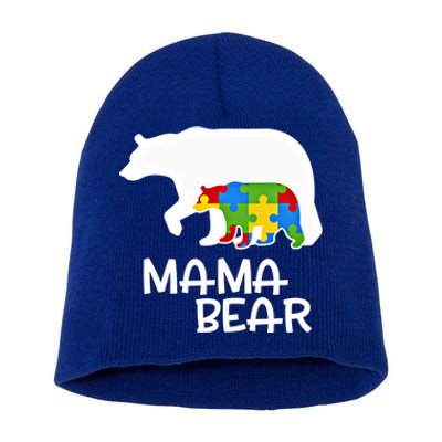 Positive Autism Awareness Support Mama Bear Autistic Mother Gift Short Acrylic Beanie