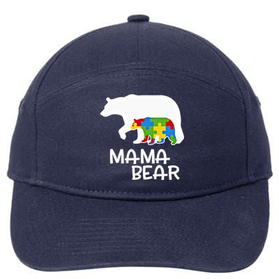 Positive Autism Awareness Support Mama Bear Autistic Mother Gift 7-Panel Snapback Hat