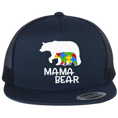 Positive Autism Awareness Support Mama Bear Autistic Mother Gift Flat Bill Trucker Hat