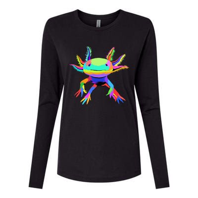 Pop Art Axolotl funny animals lover Womens Cotton Relaxed Long Sleeve T-Shirt