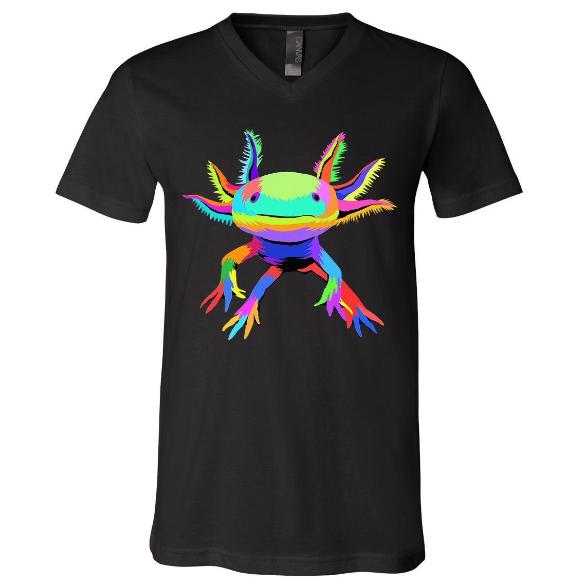 Pop Art Axolotl funny animals lover V-Neck T-Shirt