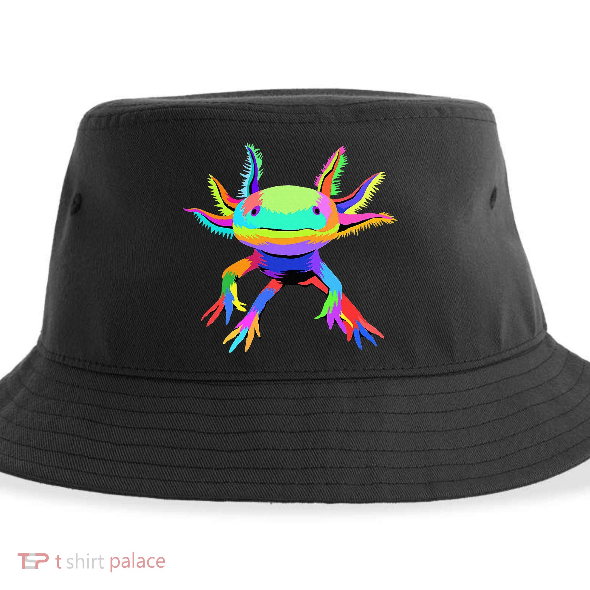 Pop Art Axolotl funny animals lover Sustainable Bucket Hat