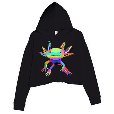 Pop Art Axolotl funny animals lover Crop Fleece Hoodie