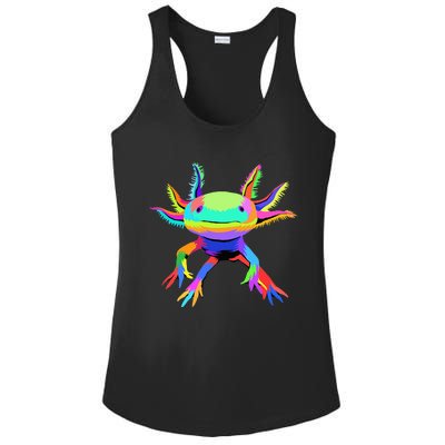 Pop Art Axolotl funny animals lover Ladies PosiCharge Competitor Racerback Tank