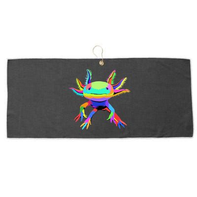Pop Art Axolotl funny animals lover Large Microfiber Waffle Golf Towel