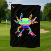 Pop Art Axolotl funny animals lover Golf Towel