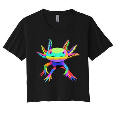 Pop Art Axolotl funny animals lover Women's Crop Top Tee