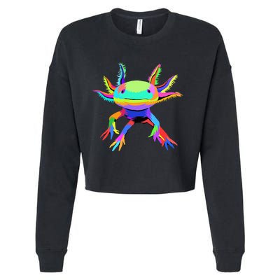 Pop Art Axolotl funny animals lover Cropped Pullover Crew