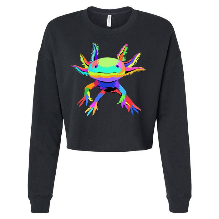 Pop Art Axolotl funny animals lover Cropped Pullover Crew