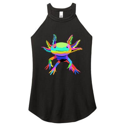 Pop Art Axolotl funny animals lover Women's Perfect Tri Rocker Tank