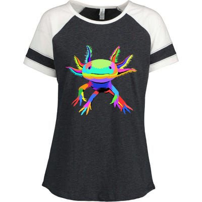 Pop Art Axolotl funny animals lover Enza Ladies Jersey Colorblock Tee