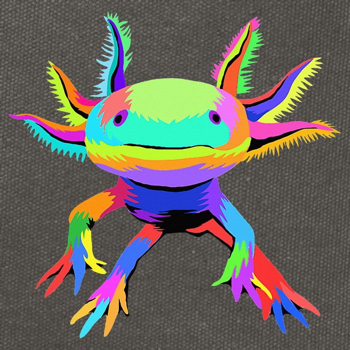 Pop Art Axolotl funny animals lover Cotton Canvas Backpack