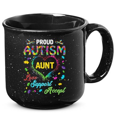 Proud Autism Aunt Love Support Accept Help Awareness 15oz Campfire Ceramic Mug