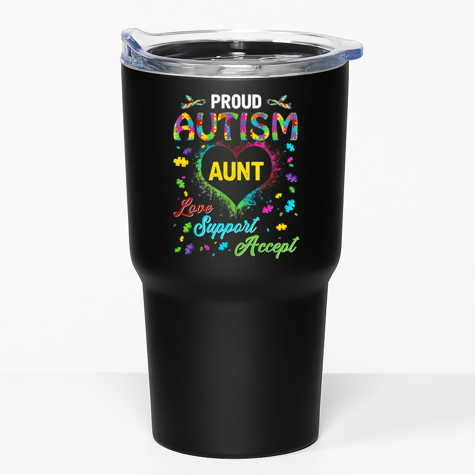 Proud Autism Aunt Love Support Accept Help Awareness Tumbler