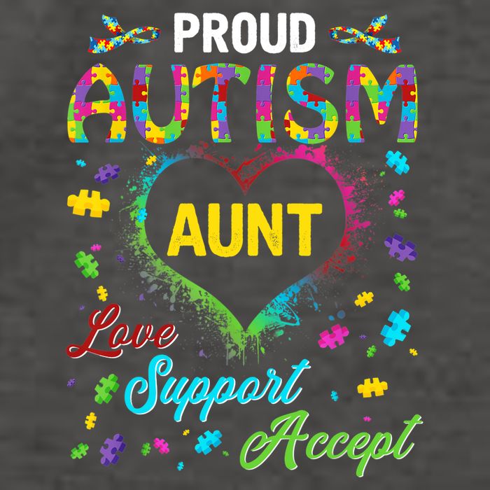 Proud Autism Aunt Love Support Accept Help Awareness Vector Backpack