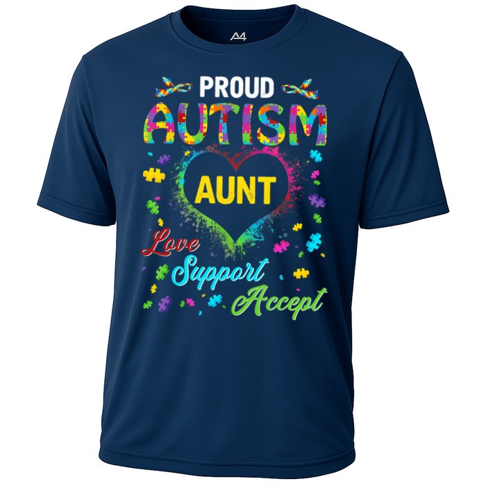Proud Autism Aunt Love Support Accept Help Awareness Cooling Performance Crew T-Shirt