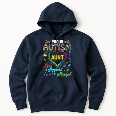 Proud Autism Aunt Love Support Accept Help Awareness Hoodie