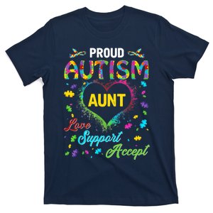 Proud Autism Aunt Love Support Accept Help Awareness T-Shirt