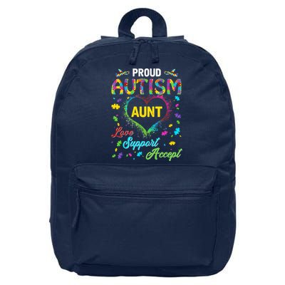Proud Autism Aunt Love Support Accept Help Awareness 16 in Basic Backpack