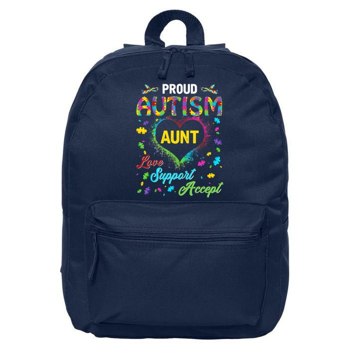 Proud Autism Aunt Love Support Accept Help Awareness 16 in Basic Backpack