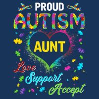 Proud Autism Aunt Love Support Accept Help Awareness 16 in Basic Backpack