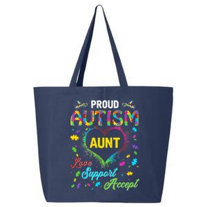 Proud Autism Aunt Love Support Accept Help Awareness 25L Jumbo Tote