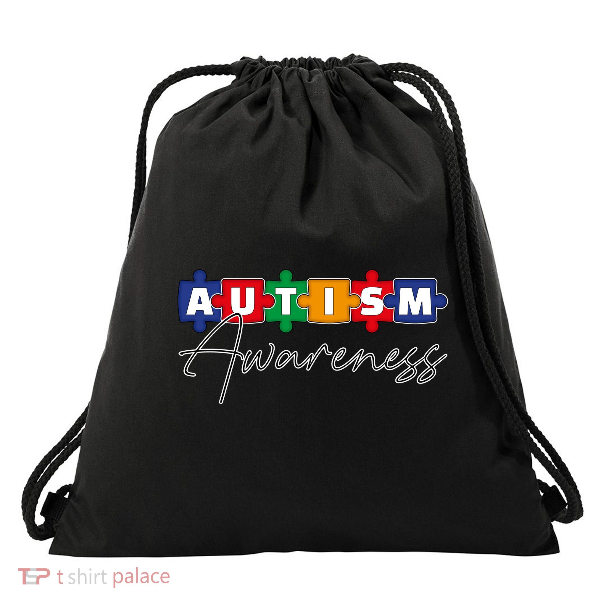 Puzzle Autism Awareness Month Gift Drawstring Bag