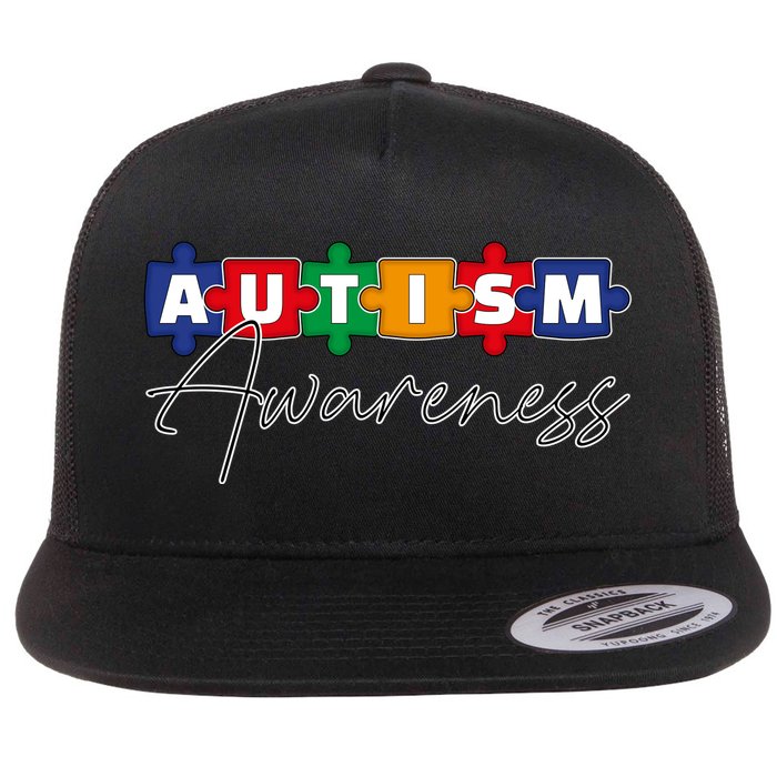 Puzzle Autism Awareness Month Gift Flatbill Hat
