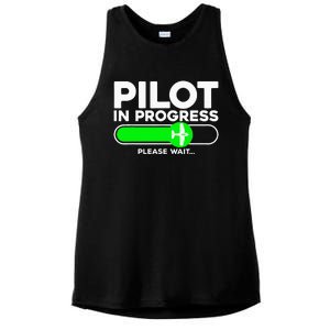 Pilot Art Airline Future Pilot Aviation Airplane Ladies PosiCharge Tri-Blend Wicking Tank