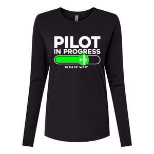 Pilot Art Airline Future Pilot Aviation Airplane Womens Cotton Relaxed Long Sleeve T-Shirt