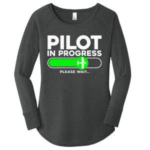 Pilot Art Airline Future Pilot Aviation Airplane Women's Perfect Tri Tunic Long Sleeve Shirt