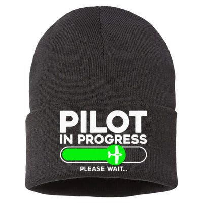 Pilot Art Airline Future Pilot Aviation Airplane Sustainable Knit Beanie